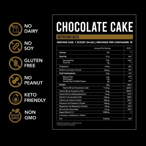 Miniatura 3 de Just Move Proteína - Pastel de Chocolate - Vegano (a base de plantas), Orgánico, Sin Lácteos, Sin Soja, Sin Gluten, Keto, Sin Maní, 20g de Proteína