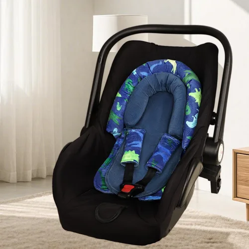 Miniatura 3 de Soporte de cabeza de asiento de automóvil para bebé con reposacabezas extra, soporte para cuerpo de bebé 2 en 1 con almohadillas para los hombros