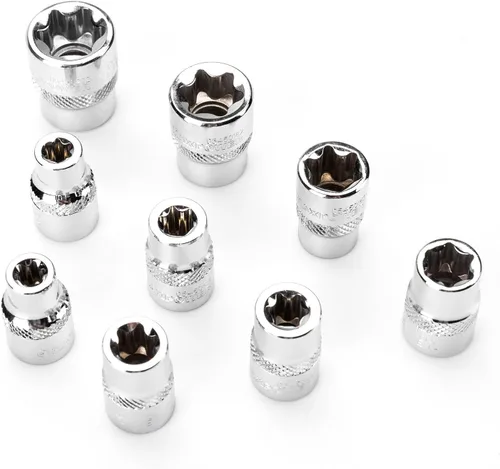 Miniatura 3 de MAXPOWER Juego de llaves E-Torx de 9 piezas de 3/8 pulgadas, E7 a E20, acero al cromo vanadio, reparación automotriz, incluye estante