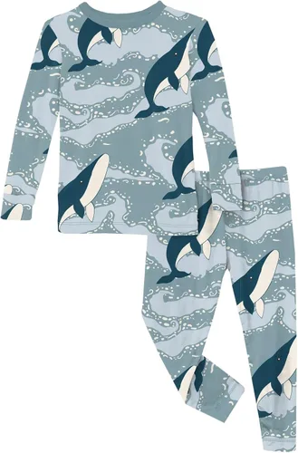 Miniatura 6 de KicKee Pants Conjunto de pijama de manga larga con estampado de piezas