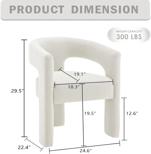 Miniatura 2 de Modernas sillas de comedor, silla de sherpa tapizada de terciopelo con respaldo, silla de tocador Boucle ensamblada cómoda para cocina, comedor
