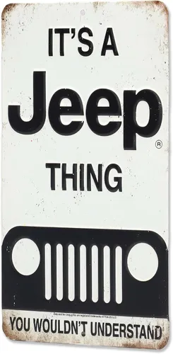 Miniatura 2 de Letrero de metal blanco y negro para Jeep Thing, letrero vintage para garaje o cueva de hombre Blanco/Negro
