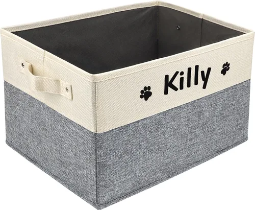Miniatura 19 de PET ARTIST - Cesta plegable de almacenamiento de juguetes con nombre personalizado de la mascota - Organizador de caja rectangular para juguetes