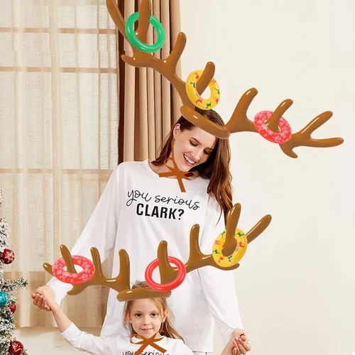 Miniatura 7 de Christmas Games Decorations, Inflatable Reindeer Antler Ring Toss Game, Stocking Stuffers for Men Women Kids Teens Adults, Christmas Party Games Fun