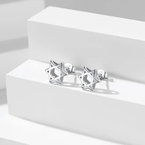 Miniatura 8 de Silvora Aretes de plata de ley con estrella de DavidOjo de Horus para mujeres, adolescentes y niñas, delicado embalaje de regalo