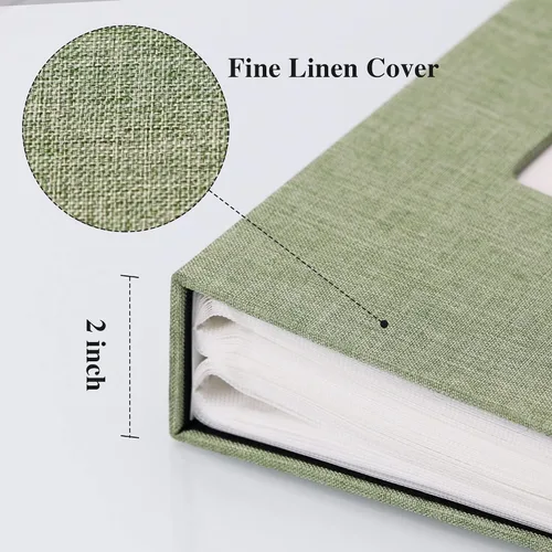 Miniatura 61 de Vienrose - Álbum de fotos de lino con 300 bolsillos de 4 x 6 pulgadas, cubierta de tela, para bodas, familias, aniversarios y bebés Morado