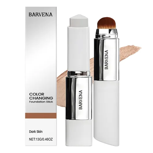 2 in 1 Full Concealer Foundation Stick V With Brush,Make Up Stick For Light to Medium Skin Matching Foundation,Dewy, Non-Greasy-Smooth Texture Deep