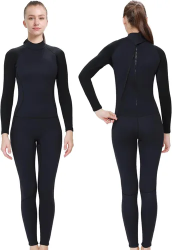 Miniatura 8 de Traje de neopreno completo para mujer de 0.079 pulgadas con cremallera trasera de neopreno para natación, surf, buceo, esnórquel, trajes húmedos