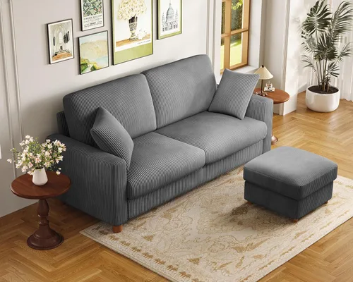 Miniatura 10 de Kidirect Silla de acento extragrande de 35.5 pulgadas, sillas de sala de montaje fácil, silla de lectura de pana para dormitorio, sillas de acento