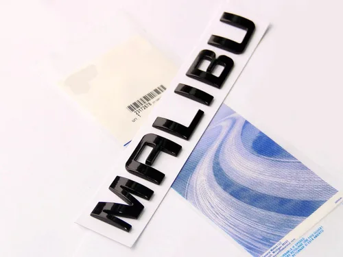 Miniatura 2 de Yoaoo Paquete de 2 Emblemas de Letras de Placa de Identificación Malibu OEM Negro Brillante Compatible con Malibu