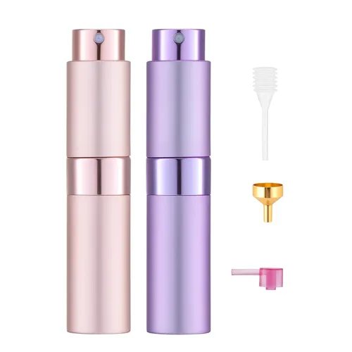 Miniatura 7 de Tekson Atomizador de perfume de viaje de 8ml recargable, mini botella de spray de colonia vacía, pequeño rociador portátil de loción para después