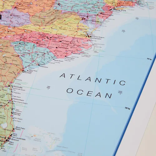 Miniatura 6 de Paquete de póster laminado con mapa del mundo y mapa de EE. UU., 17 x 22 pulgadas, mapas del mundo y Estados Unidos, cartografía detallada - Maps