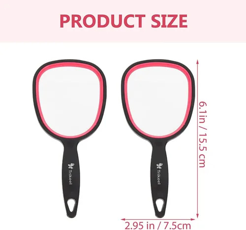 Miniatura 7 de Espejo de mano pequeño con asa para mujeres y niñas, espejos de mano ligeros para regalo, espejo de mango personal para maquillaje, viajes, baño