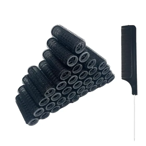 Juego de 36 rodillos de pelo autoadhesivos pequeños, rizadores de pelo sin calor, rizadores profesionales de peluquería, herramientas para peinados
