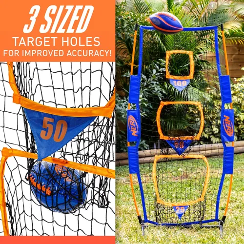 Miniatura 2 de NERF Pro Pass - Red de lanzamiento de fútbol para niños, juego de fútbol para niños, red de objetivo de 5 x 2 pies con estacas de tierra + (1)