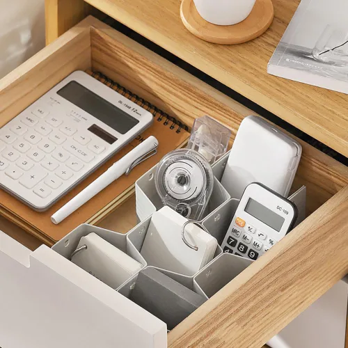 Miniatura 3 de Poeland Organizador de Divisor para Cajones DIY de Plástico en Nido de Abejas Gris, Juego de 2 Gris (2 unidades)