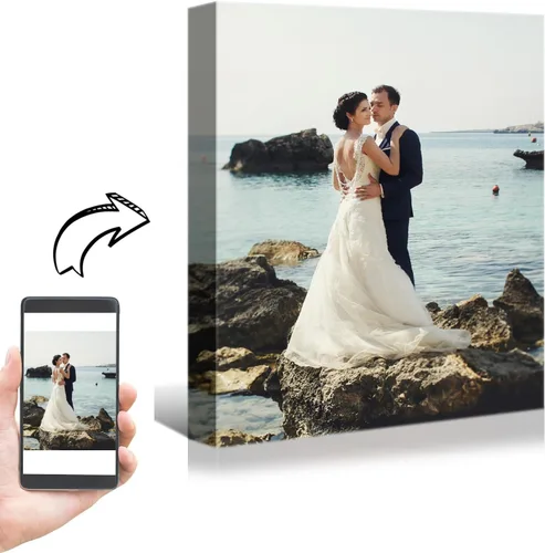 Miniatura 19 de YONICA Imagen en lienzo personalizada de tus fotos, impresión artística de pared personalizada de 16 x 12 pulgadas para decoración del hogar, lienzo