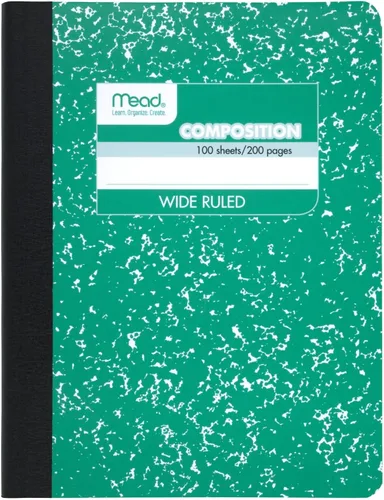 Miniatura 11 de Mead Cuaderno de Composición, Paquete de 12, Papel de Rayas Anchas, 7-1/2" x 9-3/4", 100 Hojas por Cuaderno de Composición, Los Colores Pueden