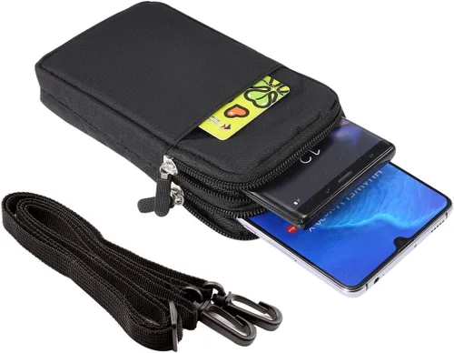 Miniatura 4 de Funda con clip para cinturón para teléfono celular, bolsa cruzada de nailon para teléfono celular, funda de cinturón de 6.9 pulgadas para teléfono