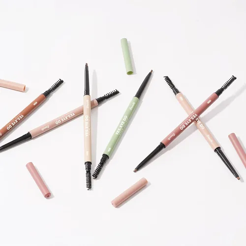 Miniatura 7 de Auburn - Lápiz de cejas con cepillo, lápiz de cejas rojo para mujer, ultra preciso, lápiz de cejas Aubrun impermeable, crea cejas tupidas esponjosas