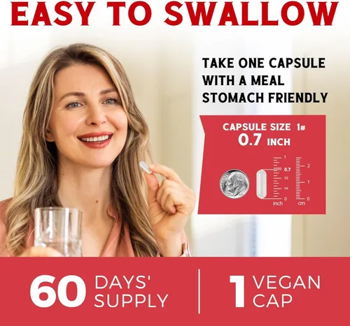 Miniatura 6 de Suplemento de hierro para mujeres y hombres, con vitaminas C, B6, B12 y ácido fólico para la deficiencia de hierro, construcción de sangre y apoyo