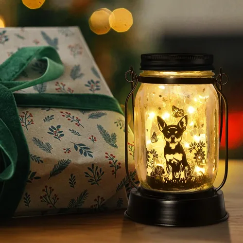 Miniatura 4 de Farol solar de Chihuahua, regalo para mujeres, hombres, mamá, cumpleaños, amantes de perro Chihuahua, luz conmemorativa pérdida de mascotas