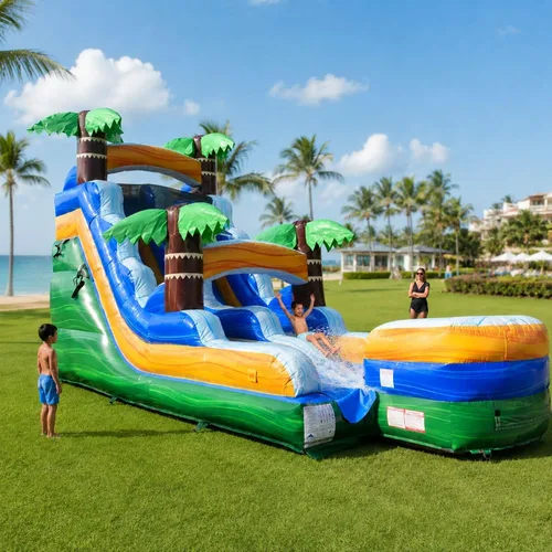 Miniatura 13 de TentandTable Tobogán acuático inflable para niños y adultos, diversión acuática gigante de grado comercial, incluye soplador de aire eléctrico, 35