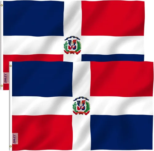 Miniatura 9 de Anley EverStrong Series - Bandera de República Dominicana de 3 x 5 pies, resistente, cabecera de lona resistente, 4 filas de costuras de cerradura