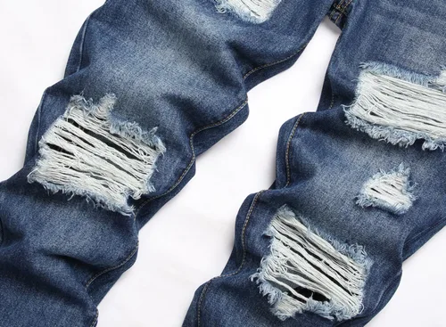 Miniatura 3 de Liuhond Pantalones de mezclilla lavados rasgados y desgastados para hombre