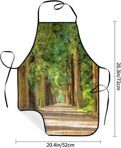 Miniatura 4 de Delantal fresco del bosque, delantales de cocina para hombres y mujeres, delantal de cocina delantal de chef delantal de jardín ajustable con 2