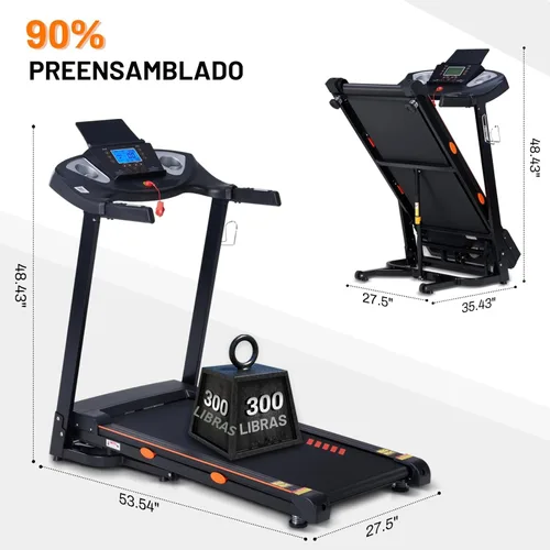 Miniatura 2 de Cinta de correr para el hogar con inclinación automática de 15 niveles, 0.5-10 MPH, banda de correr de 18 pulgadas de ancho, motor silencioso de 3.0
