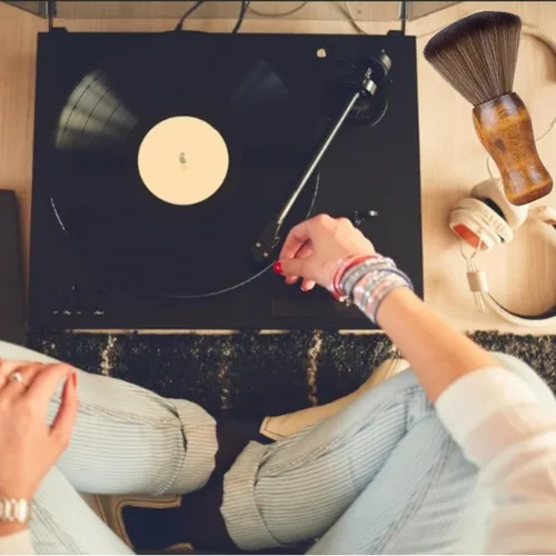 Miniatura 5 de Cepillo de limpieza de discos de vinilo, antiestático, suave, tocadiscos de vinilo suave, cepillos de limpieza de discos de madera, cepillo