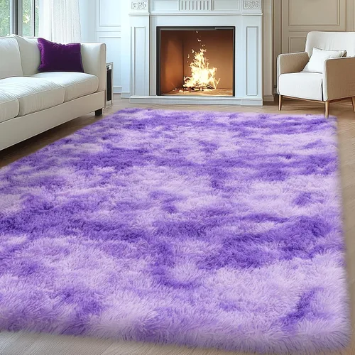 Miniatura 78 de Mugorn - Alfombra de 8 x 10 pies, alfombras grandes, esponjosas, suaves, peludas, antideslizantes, mullidas para interiores, color negro, 8 x 10 pies