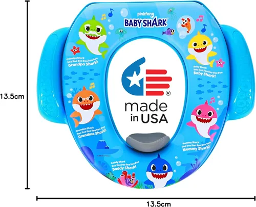 Miniatura 8 de Nickelodeon Baby Shark "Sharktastic" - Asiento de entrenamiento suave para ir al baño, cojín suave, entrenamiento para ir al baño, seguro, fácil