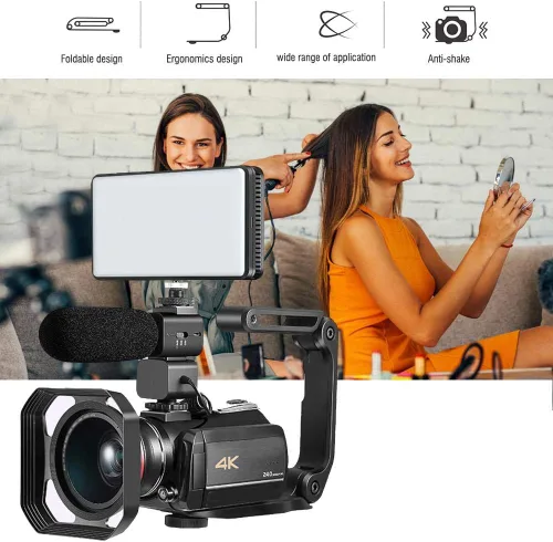 Miniatura 6 de Soporte estabilizador de extensión para videocámara digital DSLR, mango protector de cámara de filmación de video con micrófono universal flash