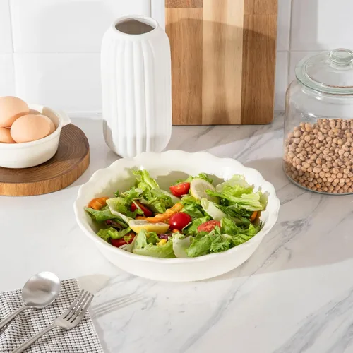 Miniatura 4 de Sweejar - Molde para tartas de cerámica para hornear, bandeja redonda de 10 pulgadas para cena, plato para tartas antiadherente con borde suave