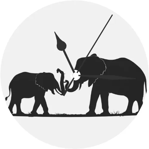 Miniatura 8 de Old Elephant and Young Elephant Round Wall Clock,10 Inch Round Easy to Read for Home Office & School Decor Clock