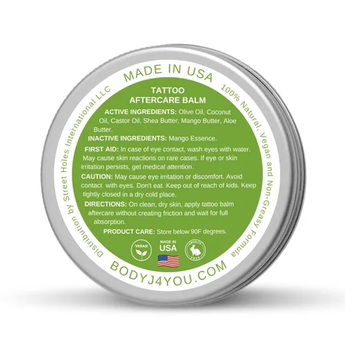 Miniatura 7 de BodyJ4You Bálsamo para el cuidado posterior del tatuaje, nueva crema hidratante para recuperación de tatuajes, color no graso para mejorar