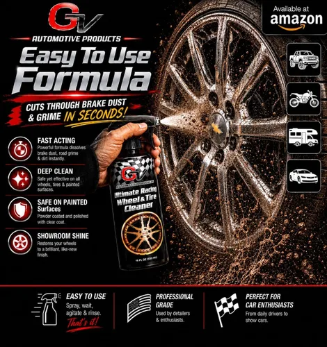 Miniatura 3 de GV Automotive Products Ultimate Radiant - Limpiador de llantas cromadas y rines en aerosol – Seguro, listo para usar, pule, brilla y elimina