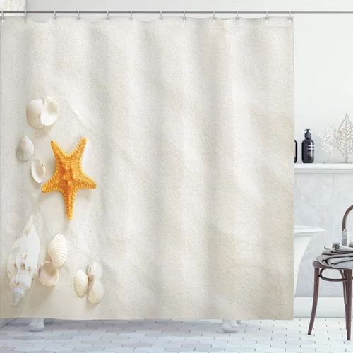 Miniatura 63 de set de cortina para baño decorativa de tela de poliéster con ganchos