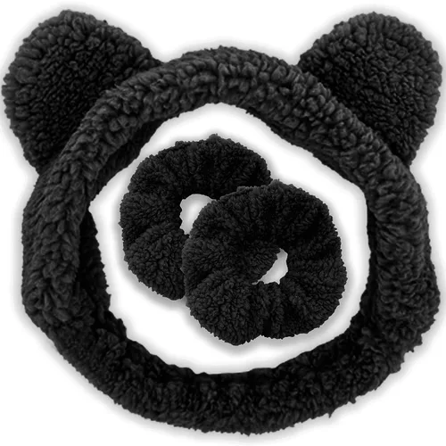FROG SAC Diadema de spa para lavar la cara, osito de peluche para el cuidado de la piel, diademas de maquillaje con muñequeras, para niñas, para