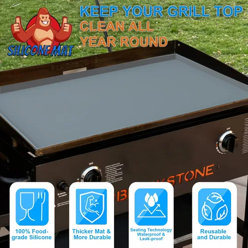 Miniatura 3 de Alfombrilla de silicona de 22 pulgadas para Blackstone Griddle Top, cubierta protectora de silicona 100% para parrilla Blackstone