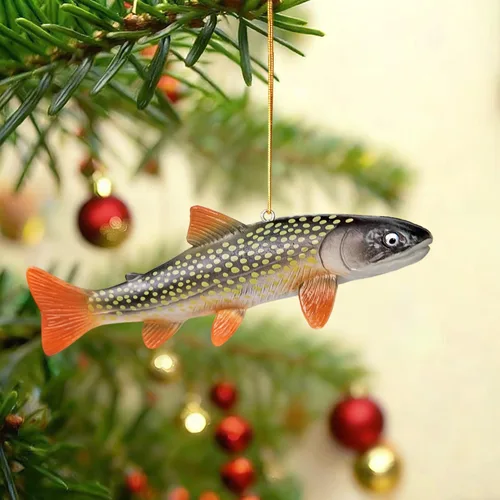Miniatura 3 de Adorno de pesca 3D para árbol de Navidad, adornos de animales de peces de 6 pulgadas, adornos para el día del padre, decoración colgante