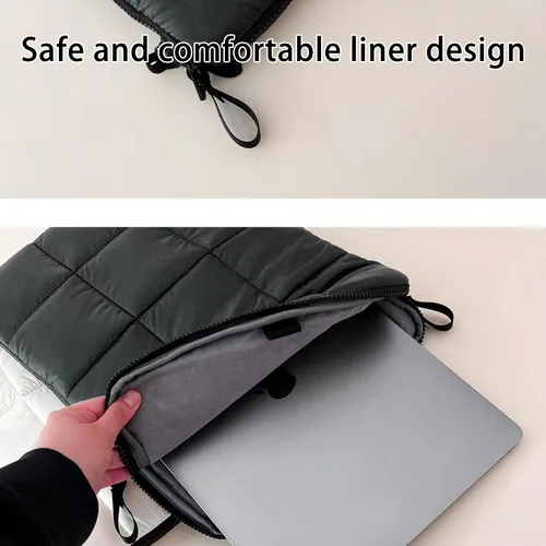 Miniatura 5 de Funda acolchada para laptop de 11 pulgadas, color negro, bolsa de transporte impermeable para mujer, funda mullida para iPad Pro 11, compatible