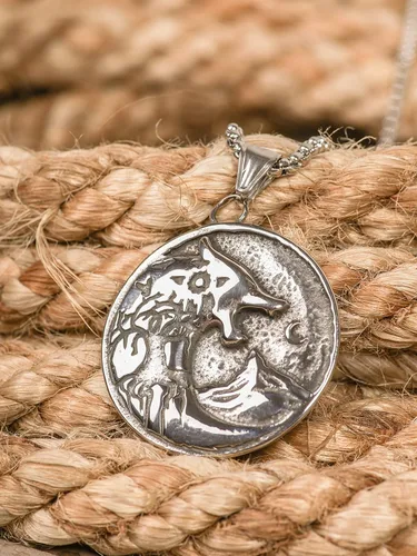 Miniatura 3 de HAQUIL Fenrir Wolf Necklace, Norse Wolf Fenrir Ragnarok Pendant,Viking Jewelry Gift for Men and Women