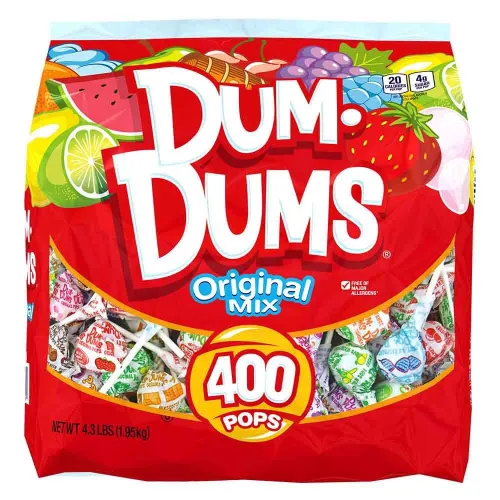 Dum Dums Original Mix Bolsa de 400 unidades – Sabores clásicos de todos los tiempos, ventosas surtidas en bolsa de dulces a granel – Paletas