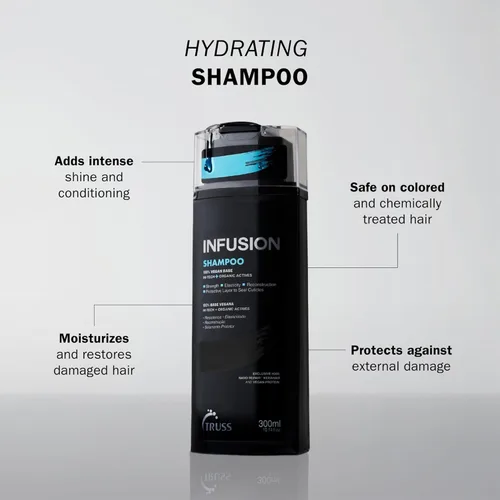 Miniatura 2 de TRUSS Infusion Hair Shampoo - Champú limpiador para reparación, hidratación y protección del cabello seco - Fórmula 100% vegana, segura
