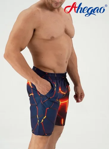 Miniatura 4 de Ahegao - Traje de baño para hombre, de secado rápido con estampado en 3D, bolsillos, forro de malla refrescante, para la playa