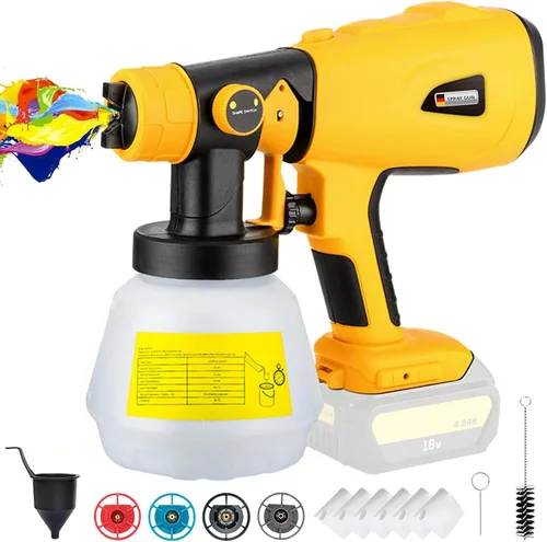 Miniatura 9 de Pulverizador de pintura inalámbrico para batería Ryobi de 18 V, HVLP de mano con contenedor de 33.8 fl oz, pulverizador de pintura eléctrico