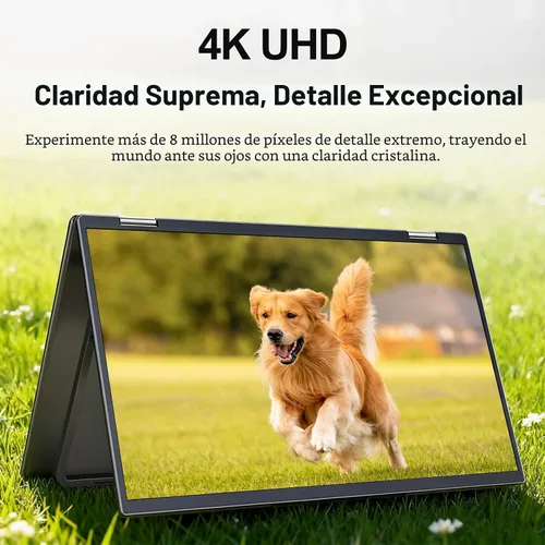 Miniatura 2 de InnoView Monitor Portátil Dual 4K de 15.6 pulgadas 3840x2160P 100% sRGB Owl Eye Vision - Diseño Plegable con Ajuste de Pantalla de 315°, Soporte